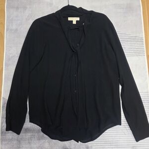 Michael Kors Black Long-Sleeve Blouse